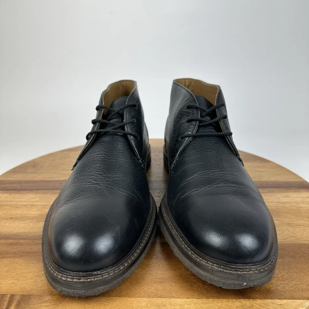 Mens Johnston & Murphy Memory Foam Black Leather Casual Chukka Boots Size 10.5 M